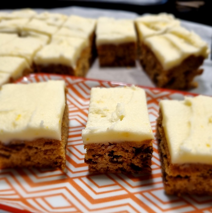 Orange and date slice on plate