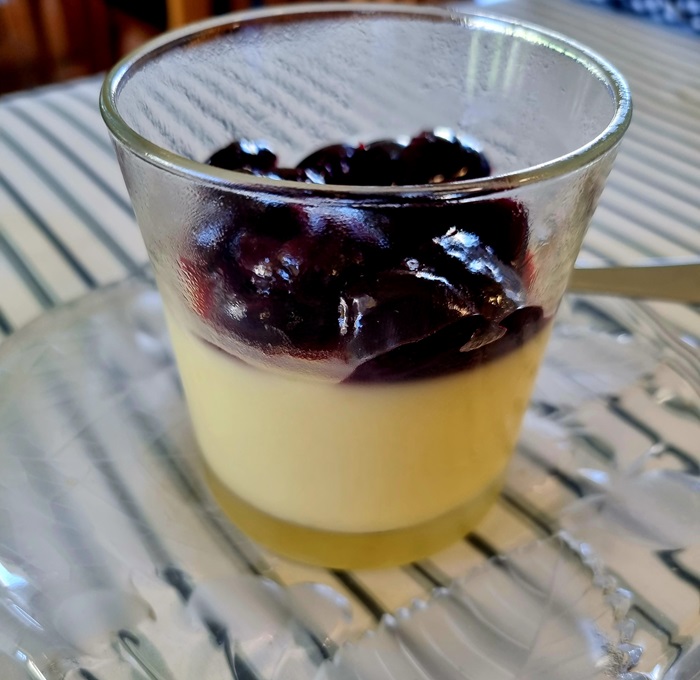 Lemon Posset With spiced cherries