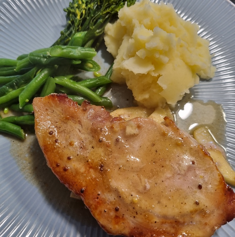 Pork and apple tray bake