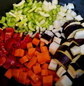 Vegetables for beef and red wine