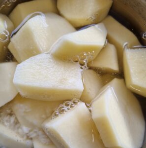 Potatoes in water