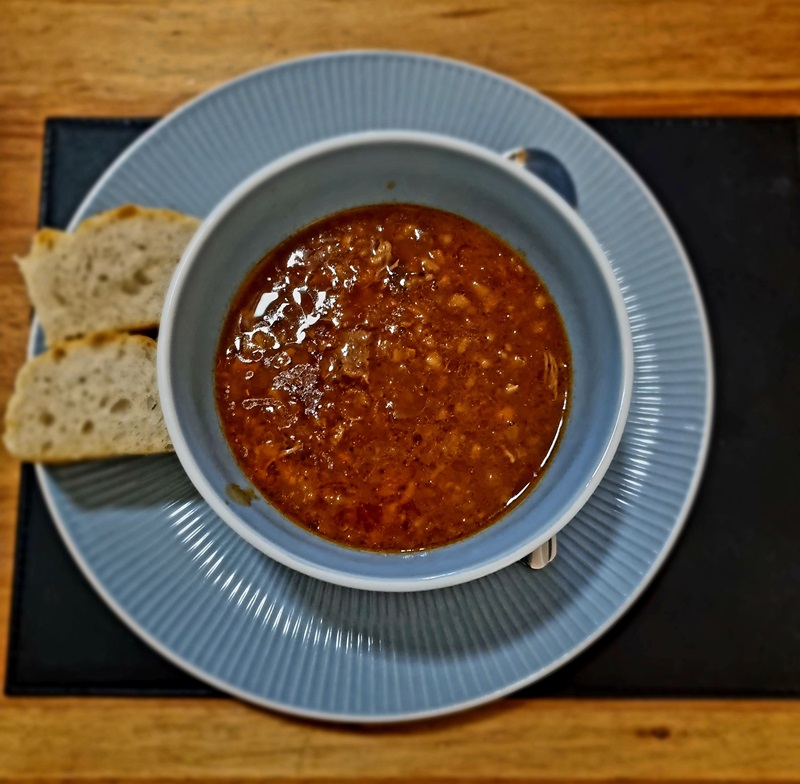 Thick beef and vegetable soup