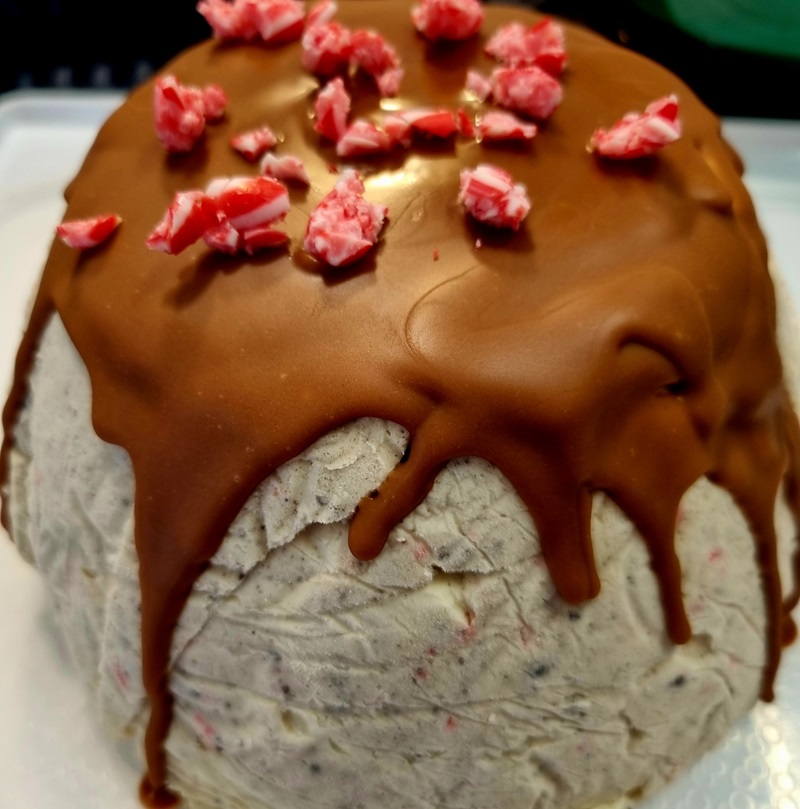 Mint cookies and cream ice cream bomb